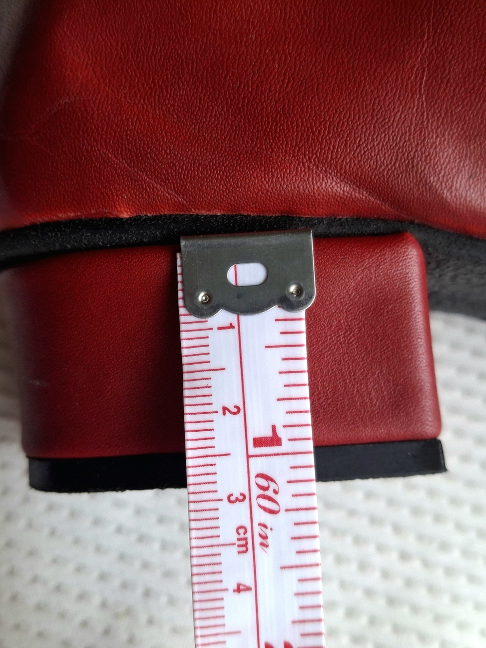 Red leather D'Chicas low-heeled loafers, size 7,5 - Picture 6 of 7